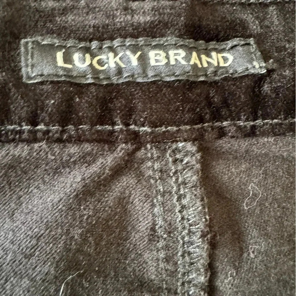Lucky Brand Womens Size 12/31 Black Velour Jeans High Rise Crop Mini Boot - Picture 6 of 7